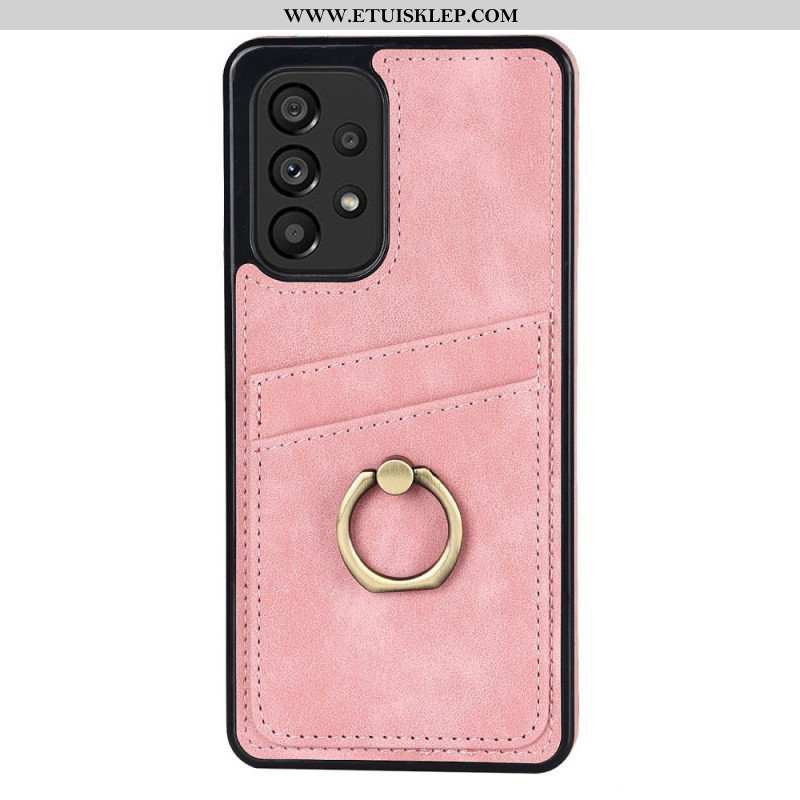 Etui do Samsung Galaxy A53 5G Vintage Wspornik Pierścieniowy I Uchwyt Na Kartę